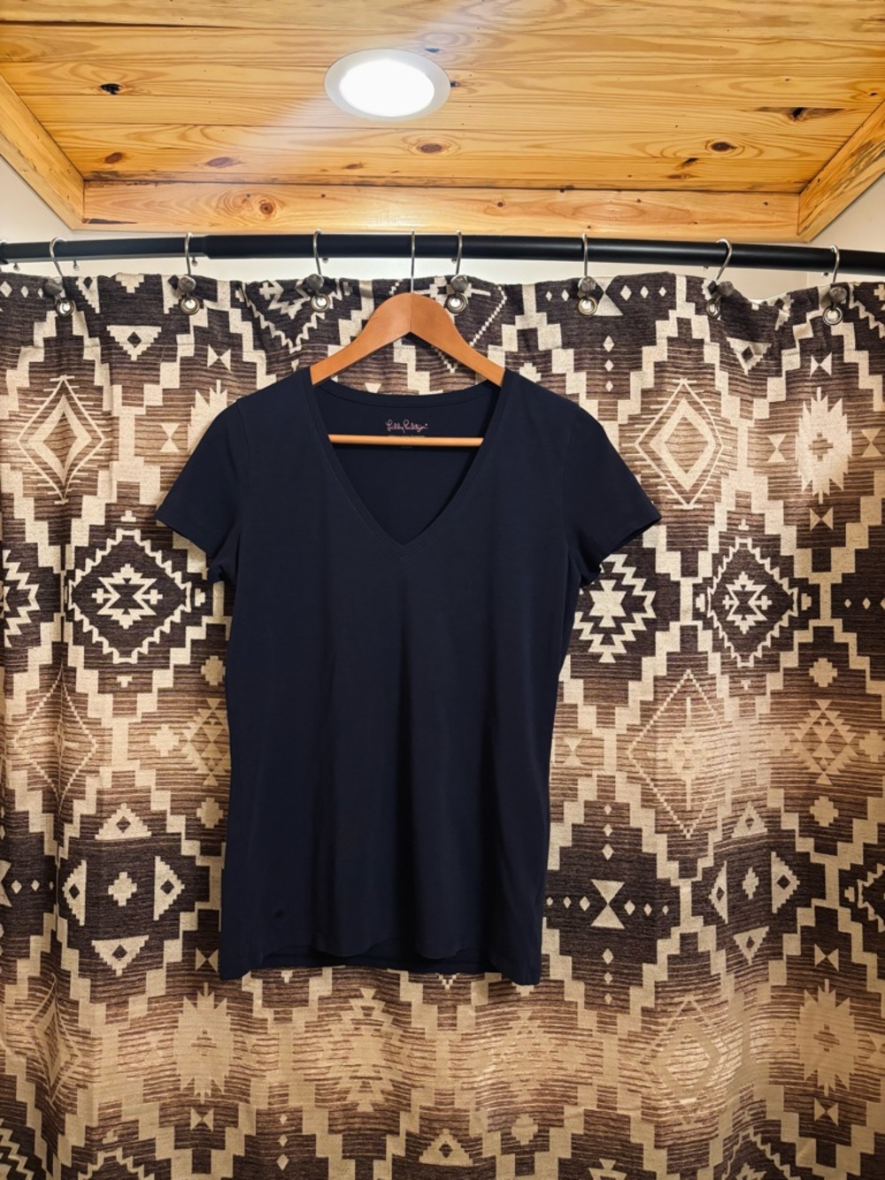 Women’s Lily Pulitzer Meredith Tee, True Navy, Size Medium, Pima Cotton - Picture 2 of 15